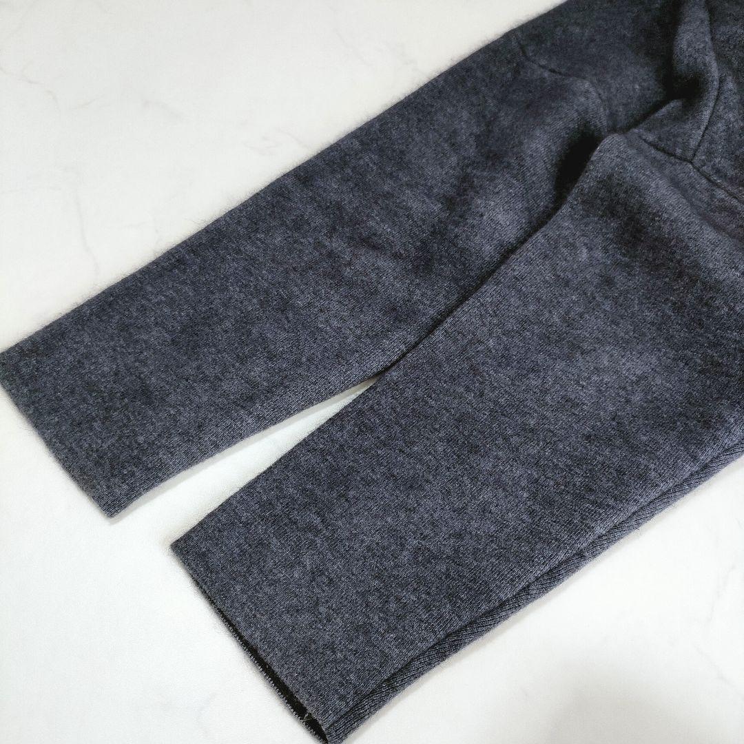 BEARDSLEY ビアズリー 洗えるニットコート ネイビー ノーカラー