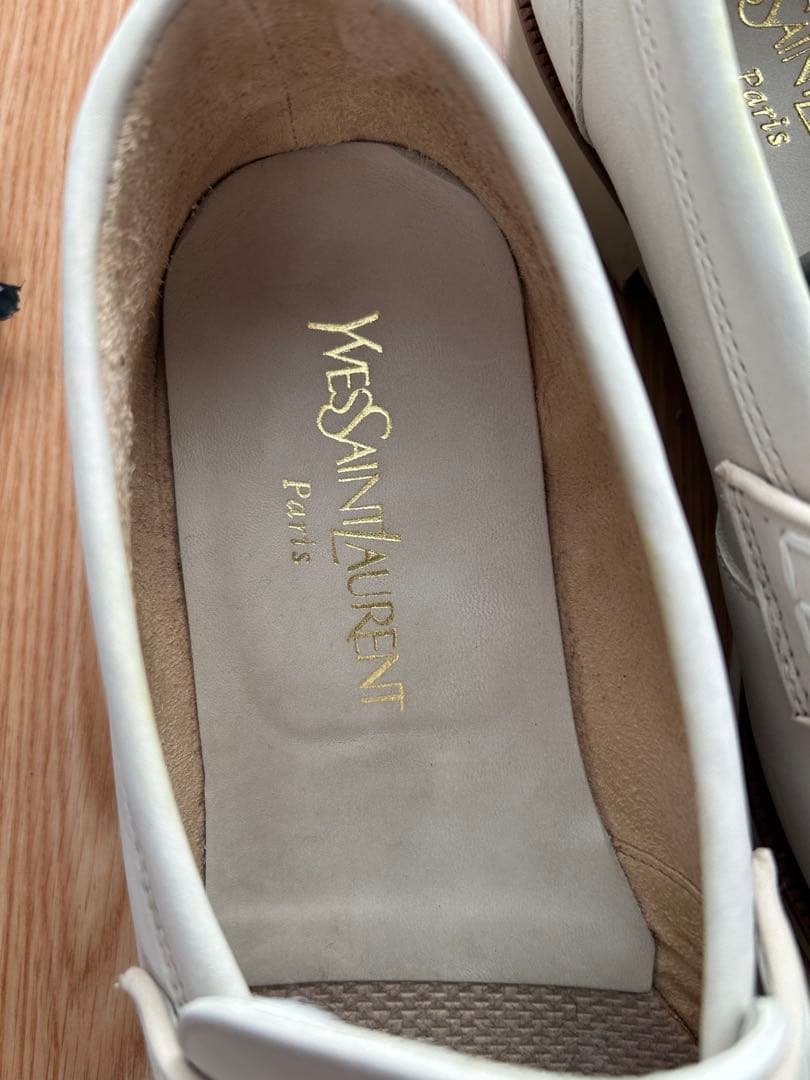 Yves Saint Laurent ローファー ホワイト 26.0 EEE