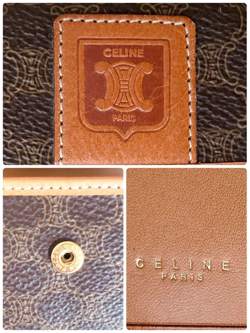 美品　CELINE 6連キーケース　マカダム　ヴィンテージ　ブラウン