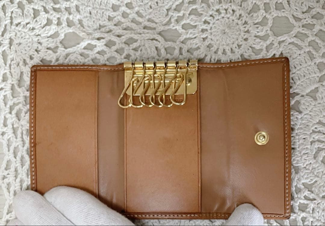 美品　CELINE 6連キーケース　マカダム　ヴィンテージ　ブラウン