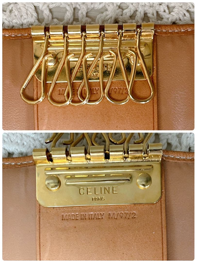 美品　CELINE 6連キーケース　マカダム　ヴィンテージ　ブラウン