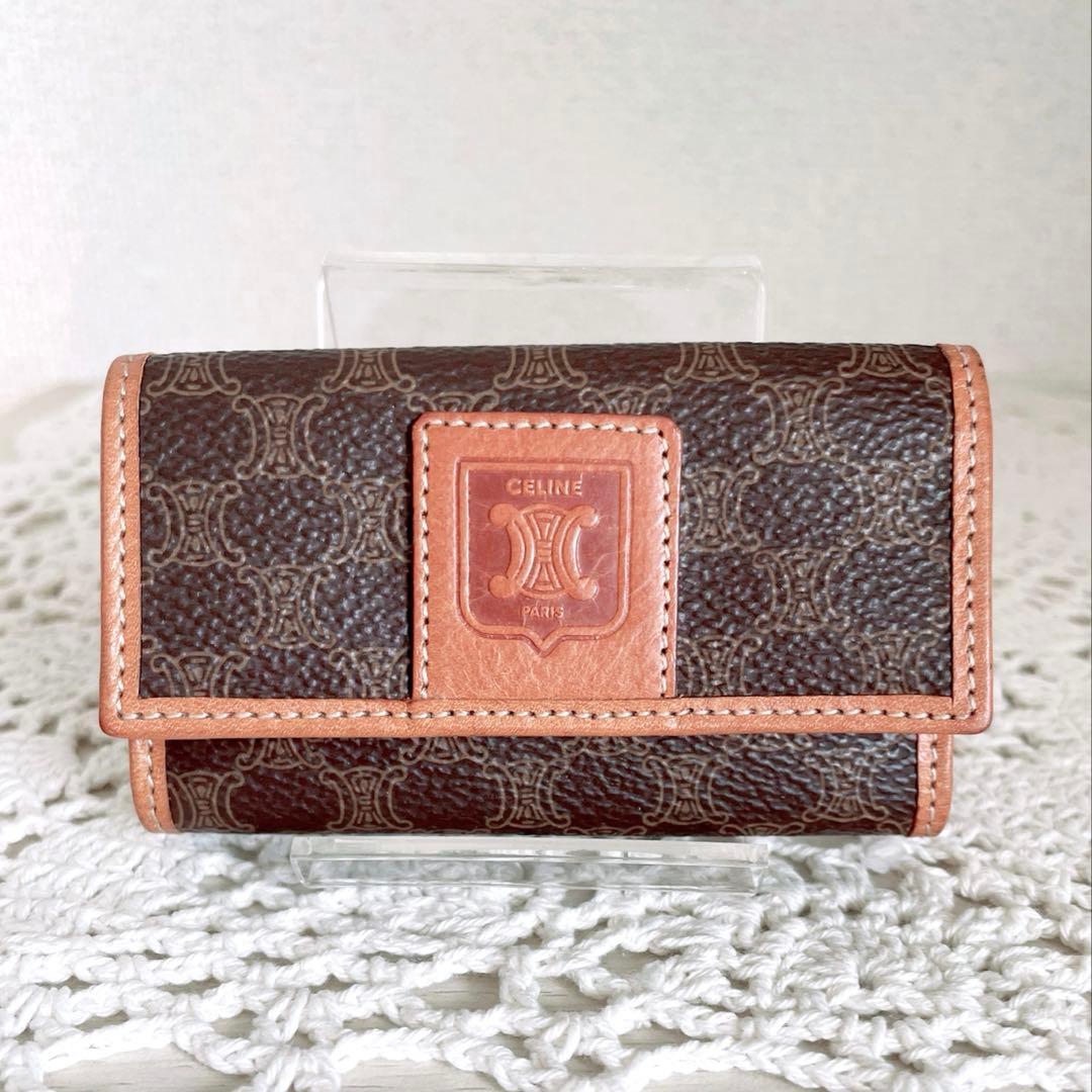 美品　CELINE 6連キーケース　マカダム　ヴィンテージ　ブラウン