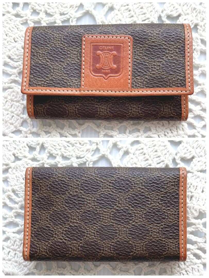 美品　CELINE 6連キーケース　マカダム　ヴィンテージ　ブラウン