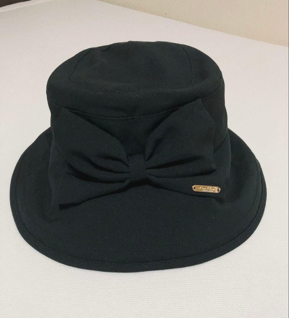 ロサブラン　リボンハット　シャンブレーブラックS