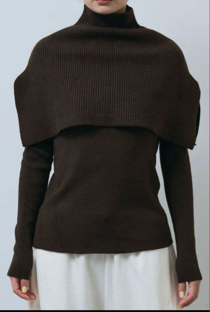 ★新品未使用IAMALPHAサロペット&ケープアンサンブルニットブラウン