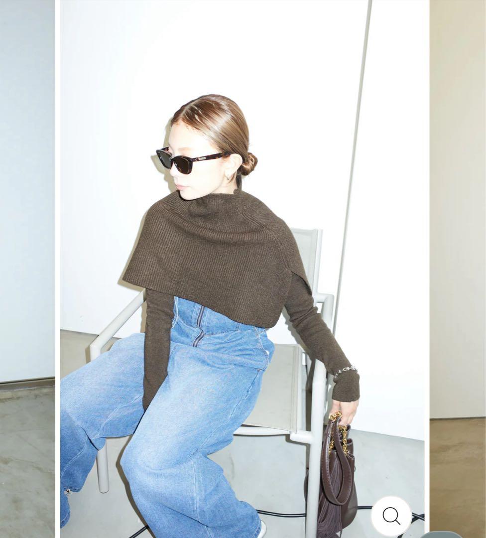 ★新品未使用IAMALPHAサロペット&ケープアンサンブルニットブラウン