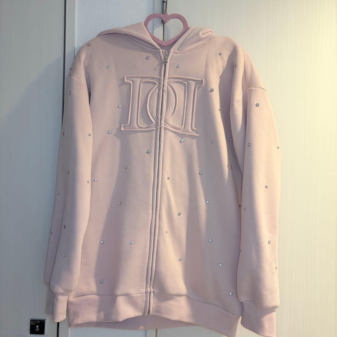 ♡ ダーリッチ Darich ♡ DDロゴビジュージップパーカー　ピンク