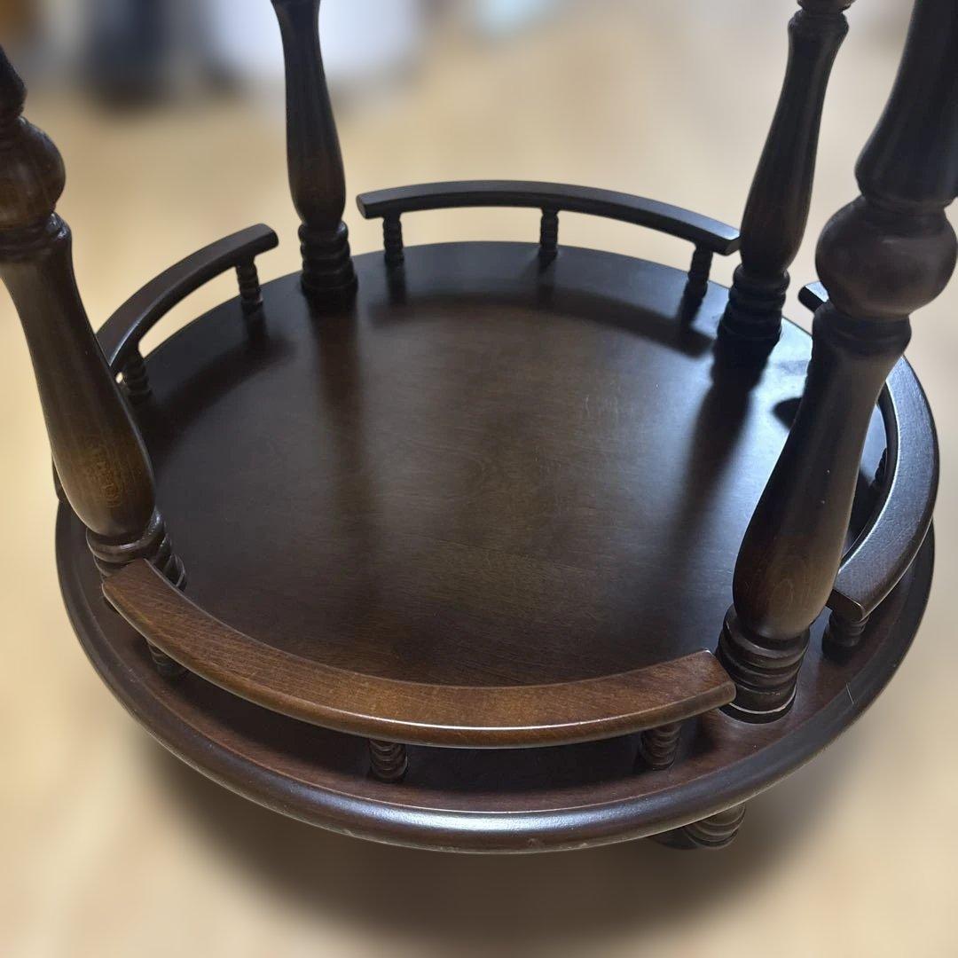 飛騨家具　天然木　キャスター付きサイドテーブル　キッチンワゴン