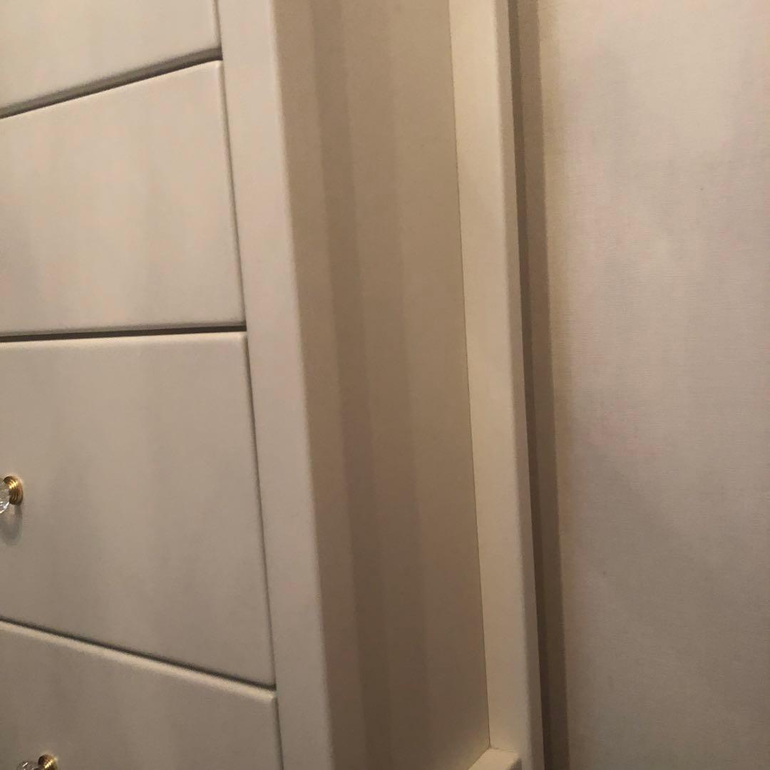 ホワイト 5段チェスト 木製 装飾付き