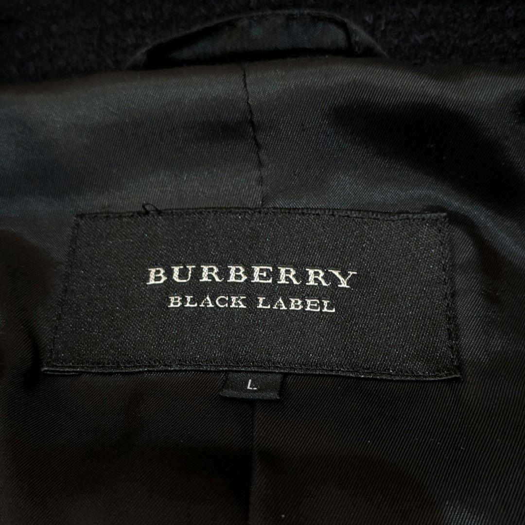 希少　バーバリー　Lサイズ　ウールダブルブレストピーコート　シャドーチェック