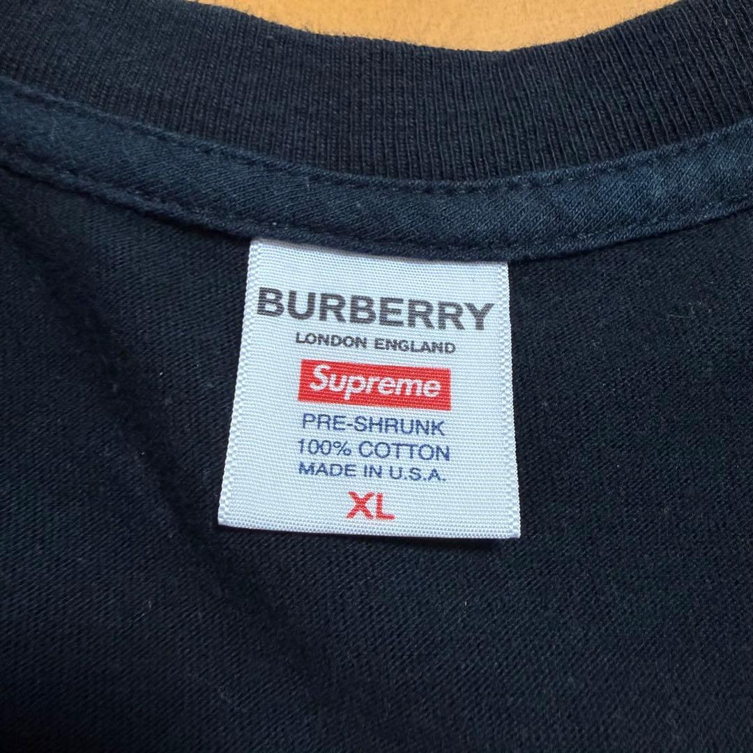 Supreme Burberry Box Logo Tee ブラック 22ss