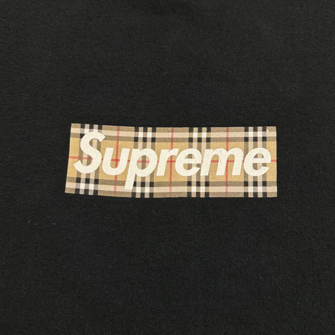 Supreme Burberry Box Logo Tee ブラック 22ss