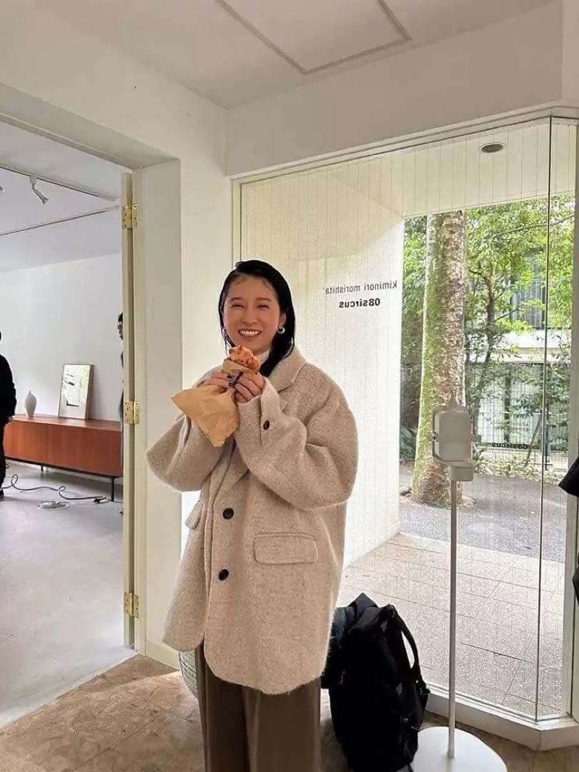 MIX SHAGGY OVER TAILORED JACKET　CLANE