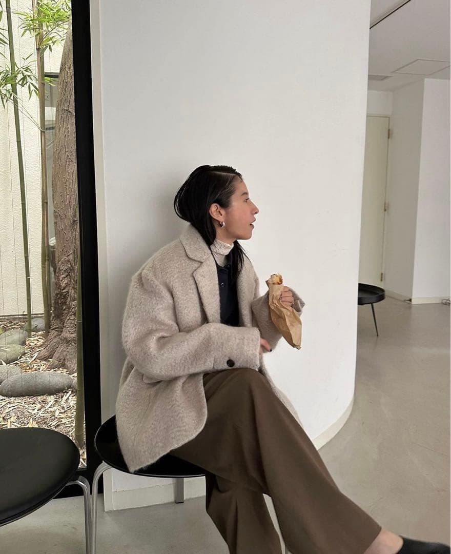 MIX SHAGGY OVER TAILORED JACKET　CLANE