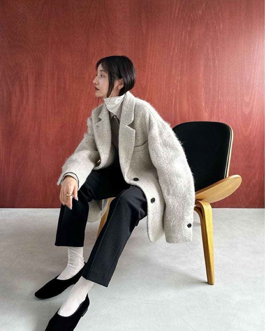 MIX SHAGGY OVER TAILORED JACKET　CLANE