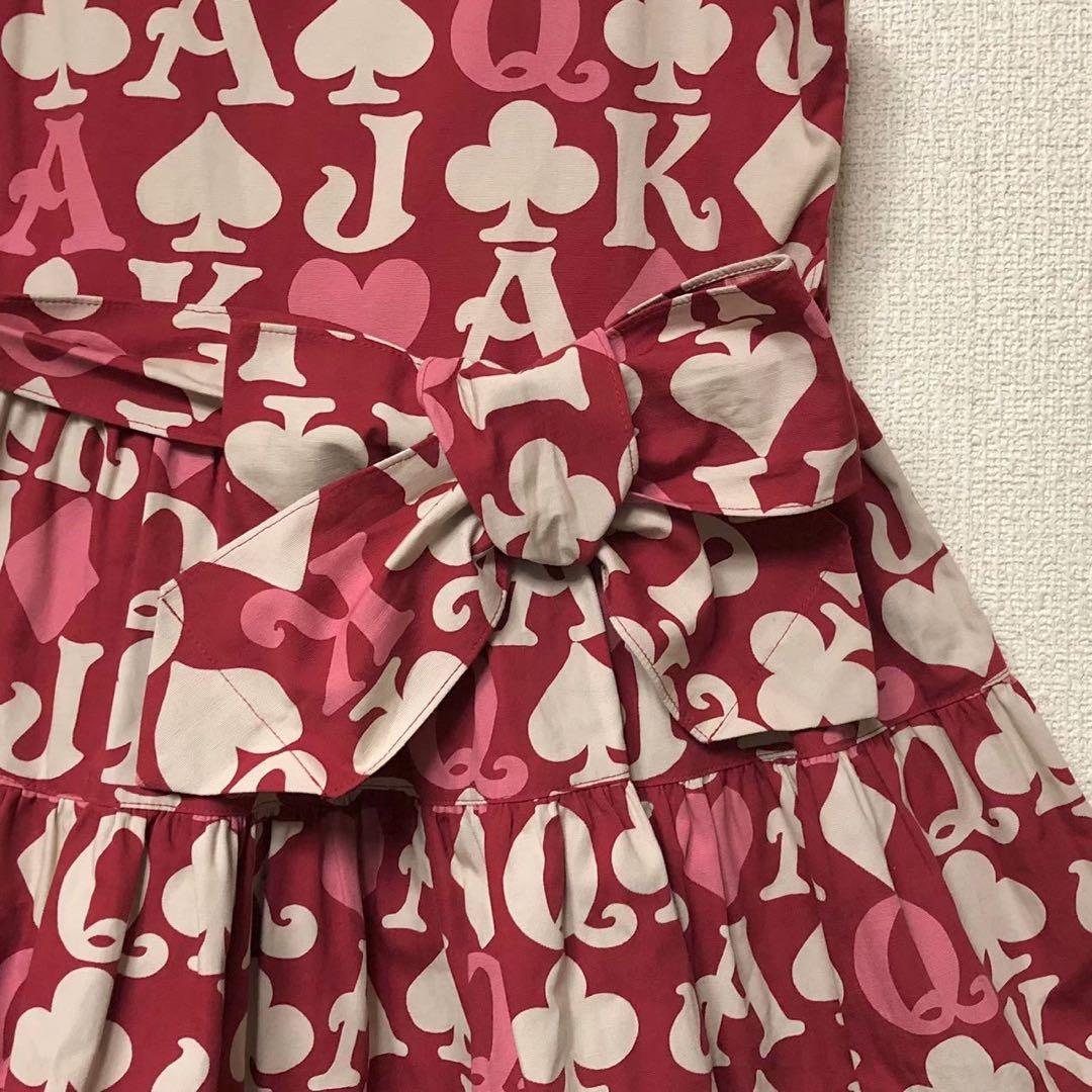 ま*ん様 シャーリーテンプル　復刻版トランプ柄ジャンパースカート　140cm赤×