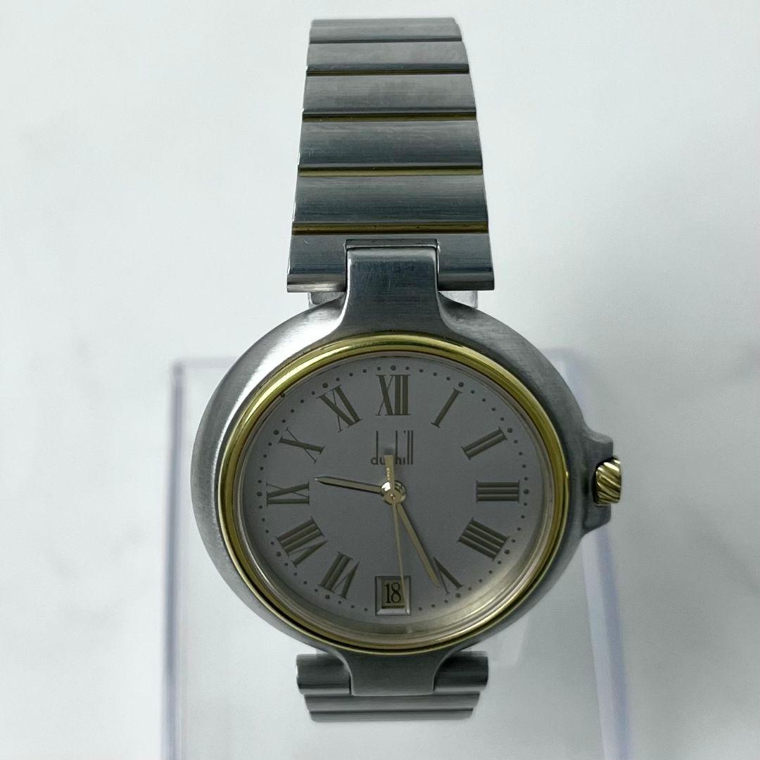 【美品】 稼働 dunhill ミレニアム LQ ラウンド コンビ 腕時計