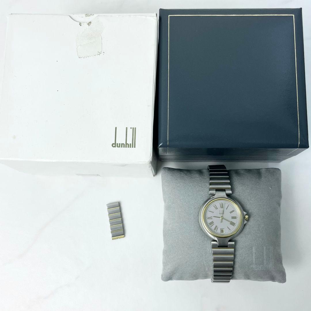 【美品】 稼働 dunhill ミレニアム LQ ラウンド コンビ 腕時計