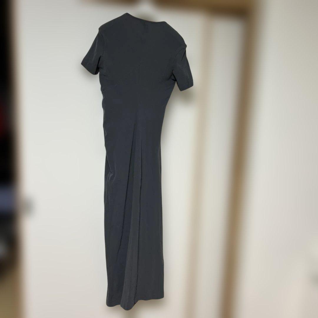 コムデギャルソン グレー 半袖 ワンピース 編み込みデザイン