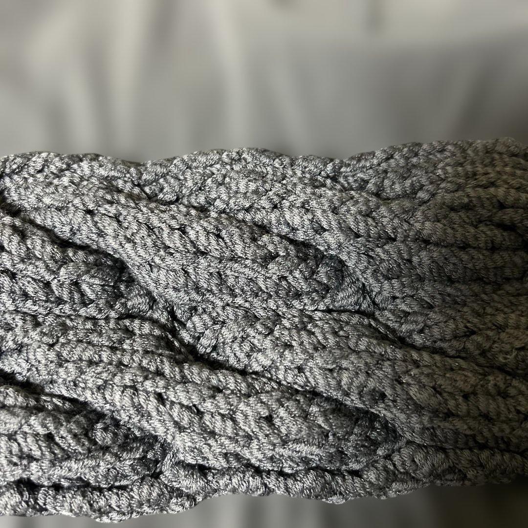 コムデギャルソン グレー 半袖 ワンピース 編み込みデザイン