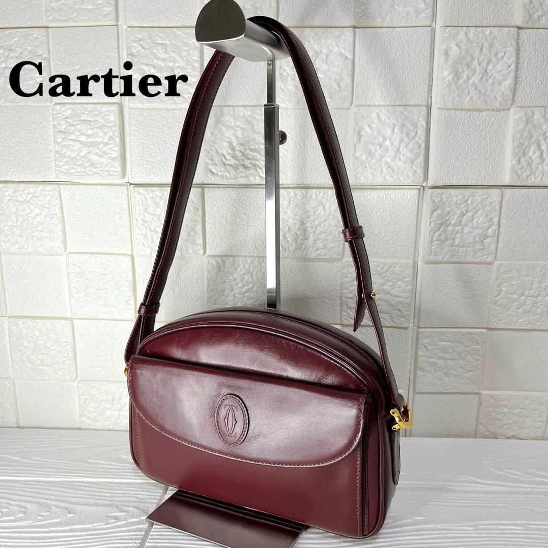 ✨上美品✨☘️Cartier☘️✨ショルダーバッグ✨肩掛け✨マストライン✨ボルドー✨