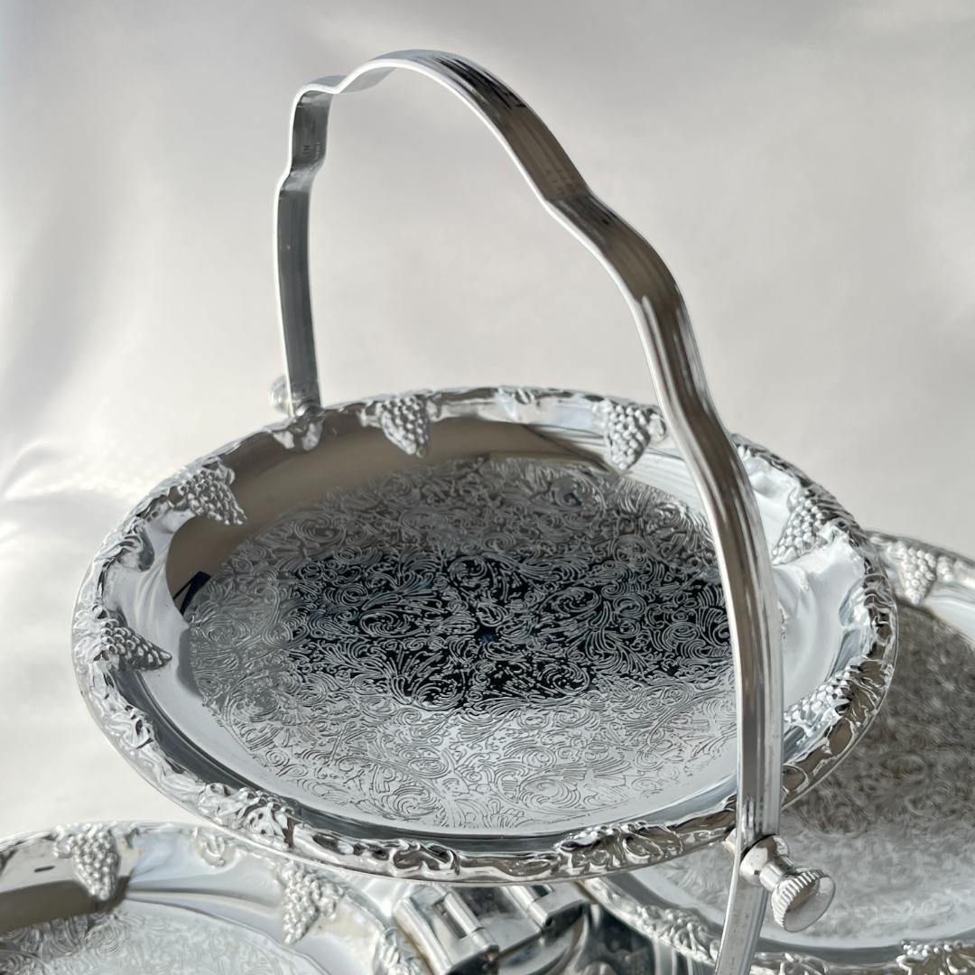 【英国】 葡萄のケーキスタンド バタフライ式