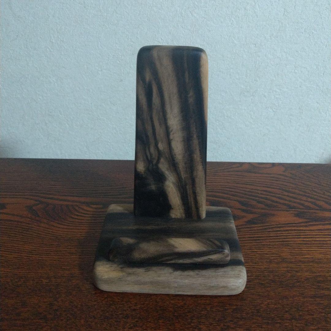 黒柿ペン立て・スマホスタンド・ぺーパーナイフ　3点セット