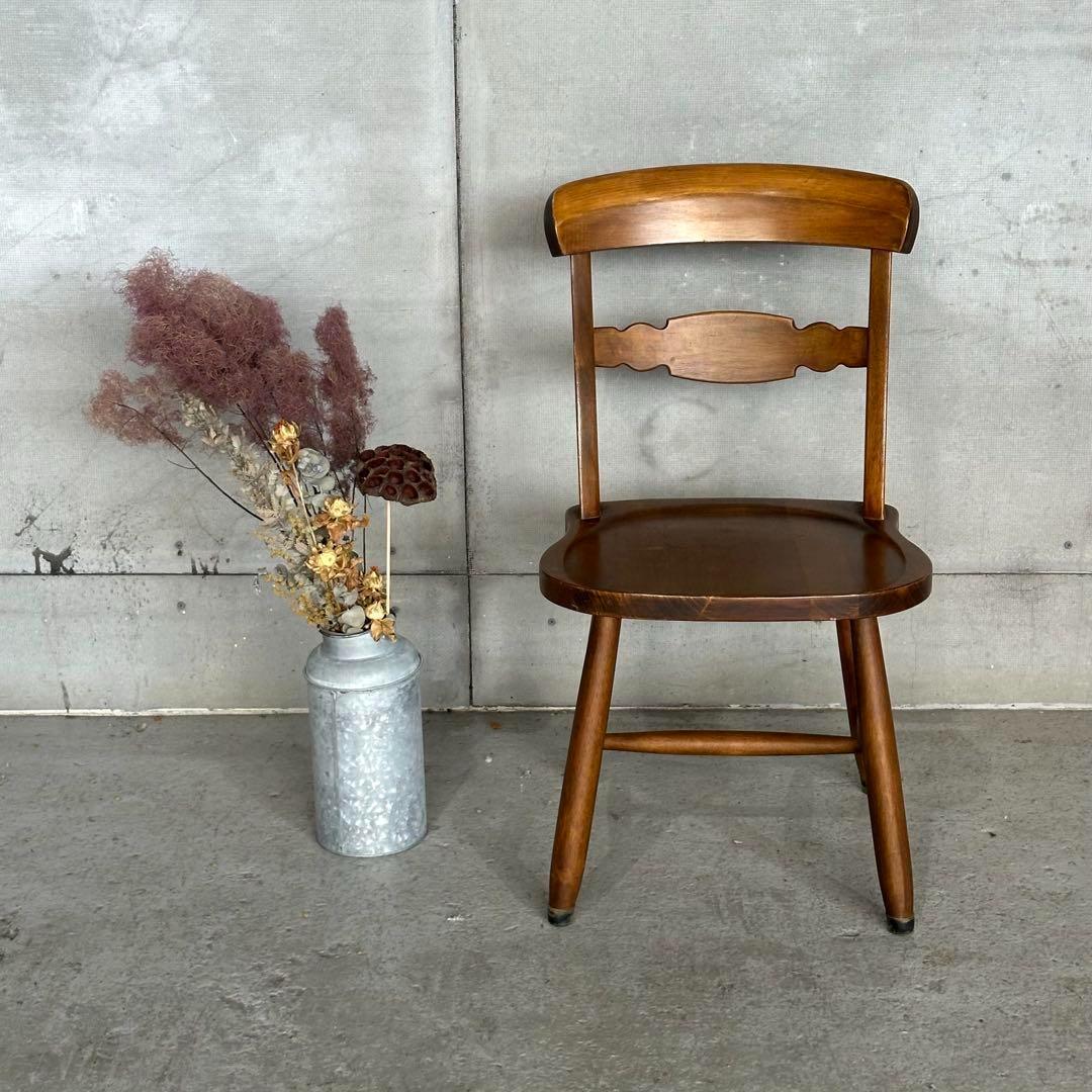 ✿昭和レトロ✿ 東洋ファニチャー ダイニングチェア ヴィンテージウッド 無垢
