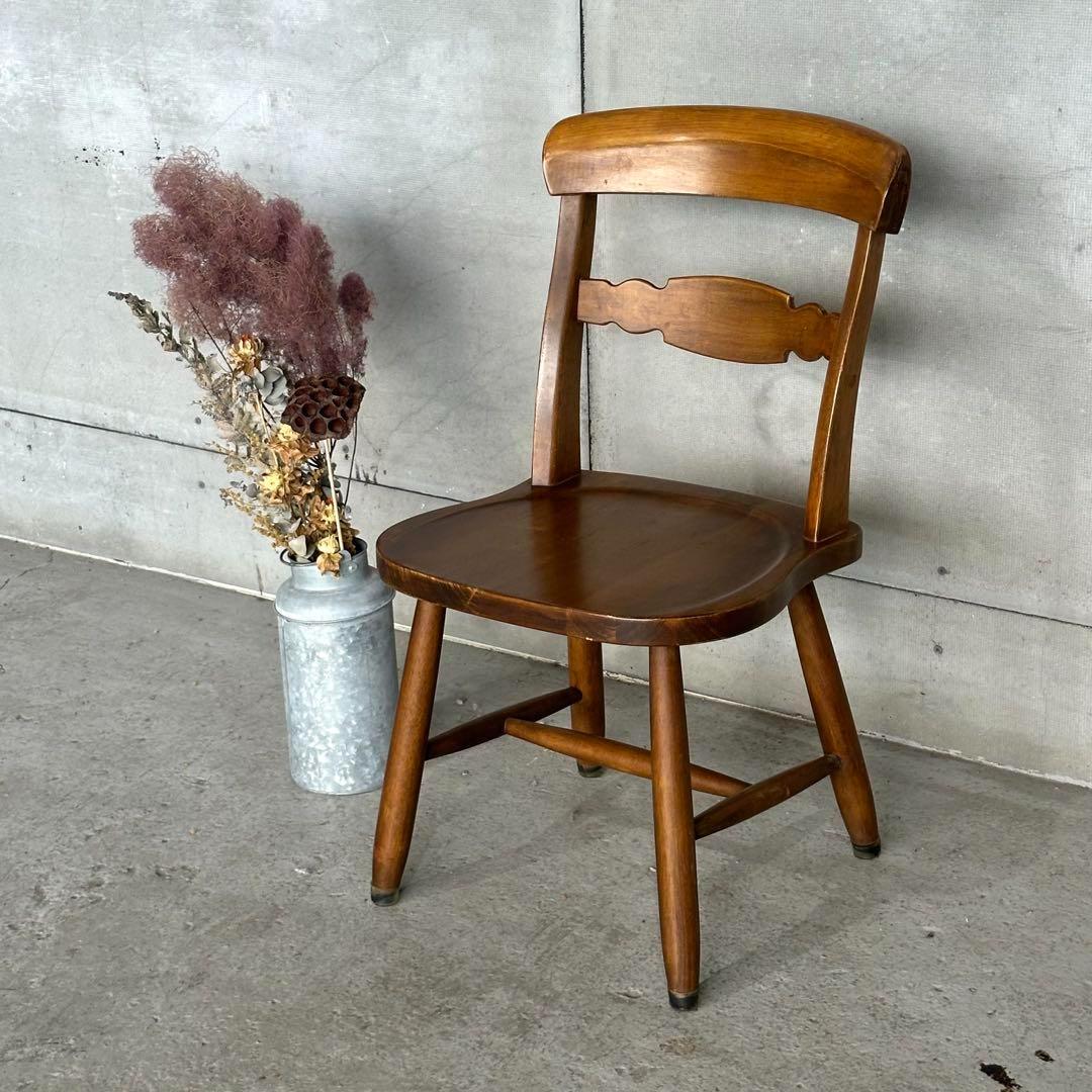 ✿昭和レトロ✿ 東洋ファニチャー ダイニングチェア ヴィンテージウッド 無垢