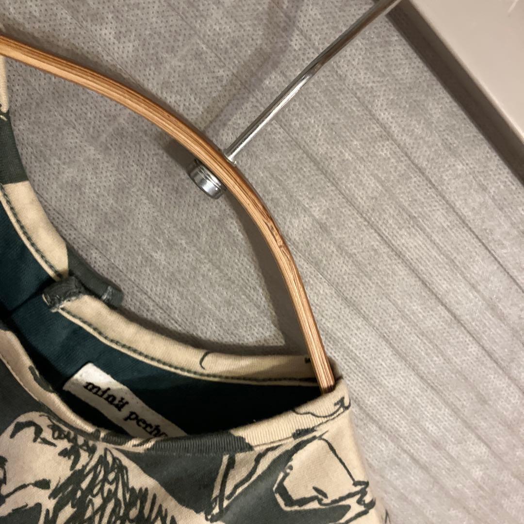 動物柄コットン七分袖ワンピース