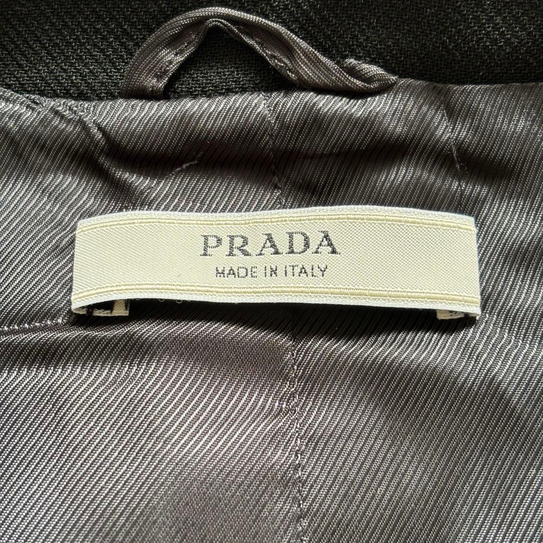 ■美品■ PRADA プラダ ウール ロングコート チェスターコート　ブラック