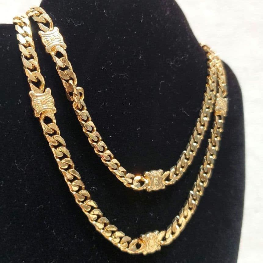 希少✨CELINE トリオンフ　ゴールド　ロング　ネックレス　喜平