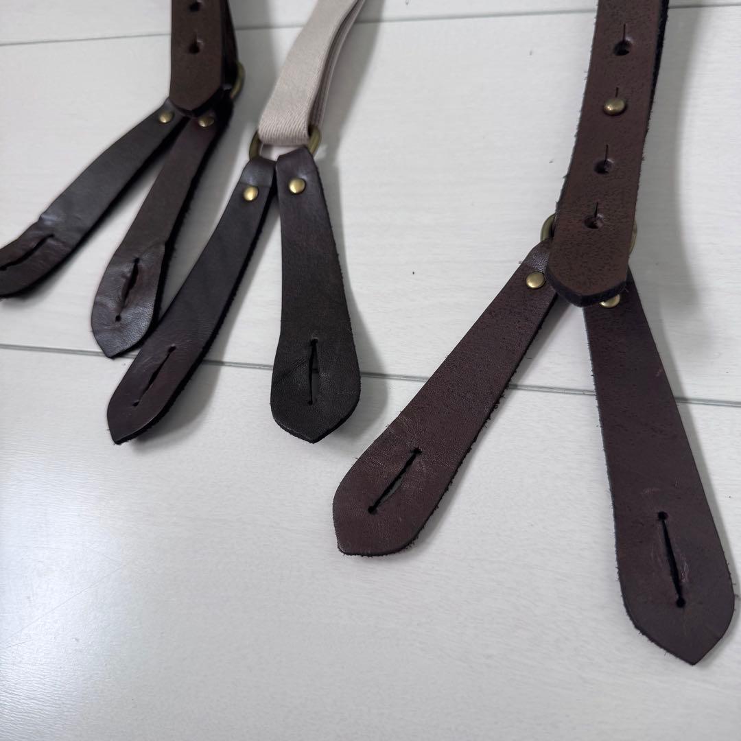 gypsy&sons キャンバスレザーサスペンダー　ボタン式　19SS