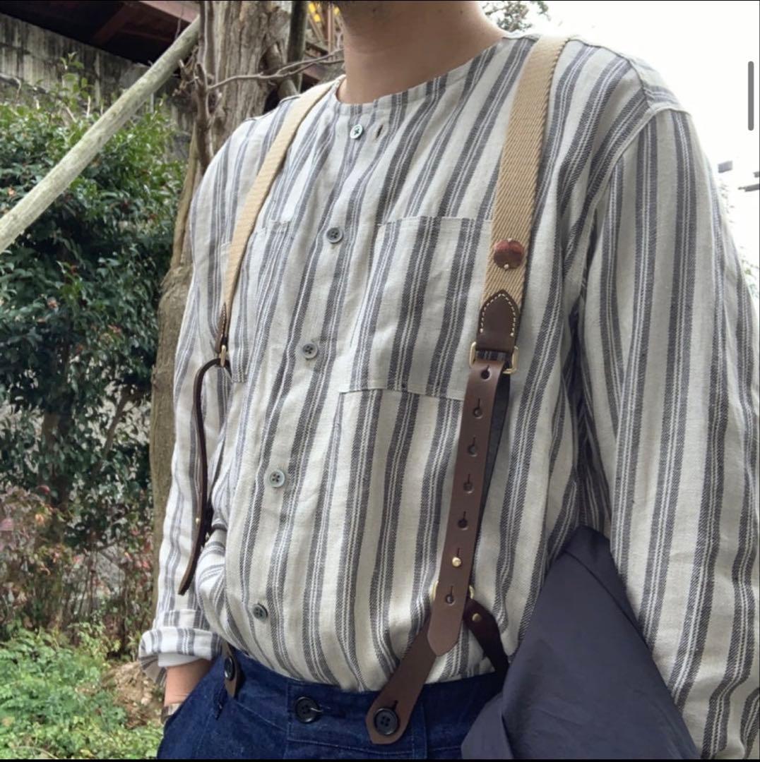 gypsy&sons キャンバスレザーサスペンダー　ボタン式　19SS