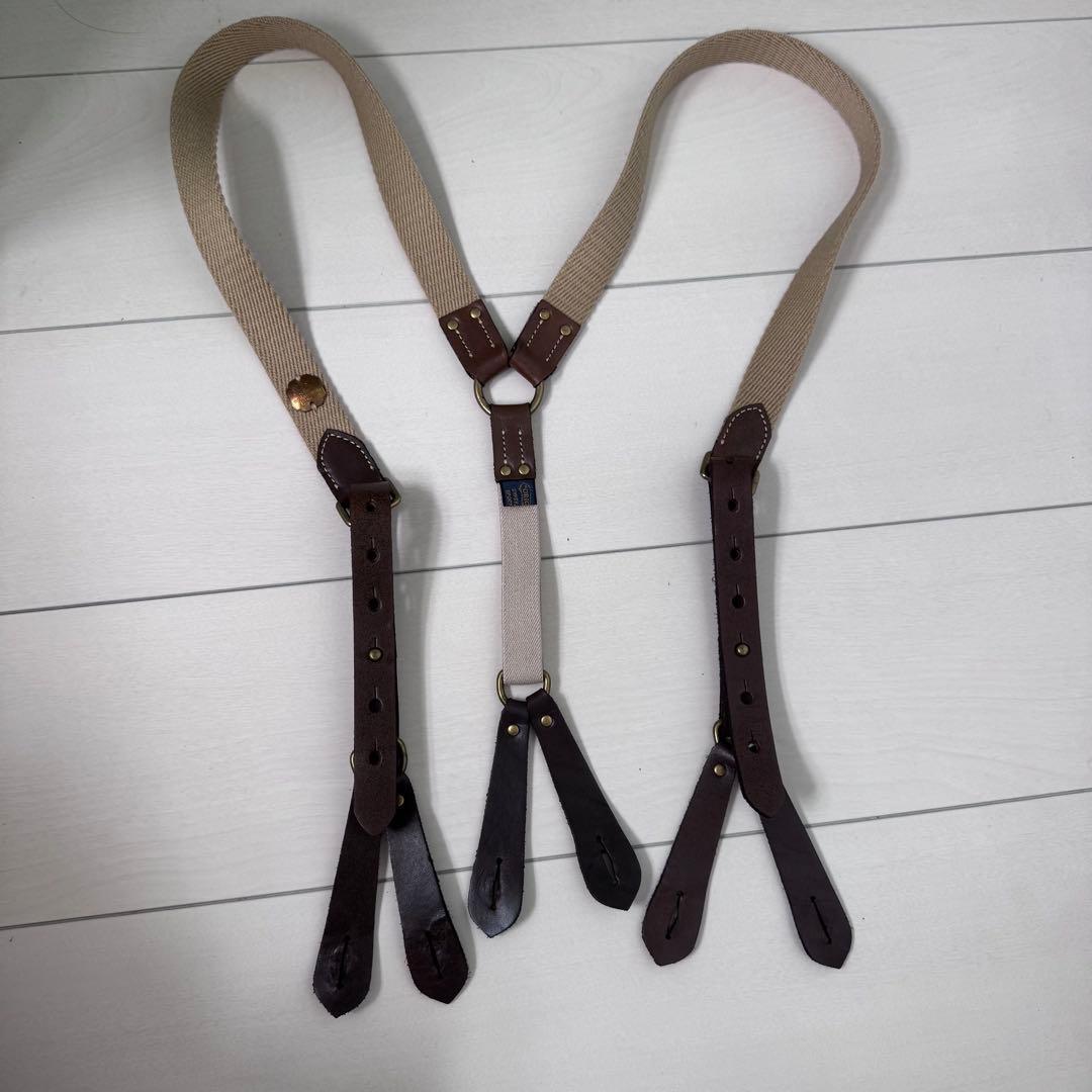 gypsy&sons キャンバスレザーサスペンダー　ボタン式　19SS