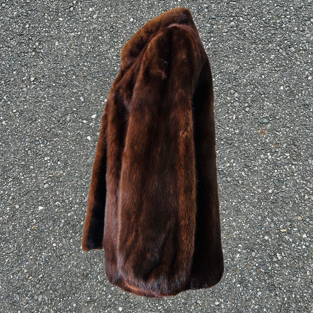 Silver Blu IEMURA 毛皮コート　リアルファー茶ハーフコート11号