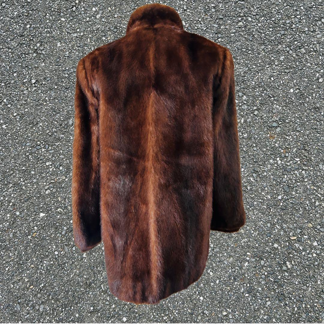 Silver Blu IEMURA 毛皮コート　リアルファー茶ハーフコート11号