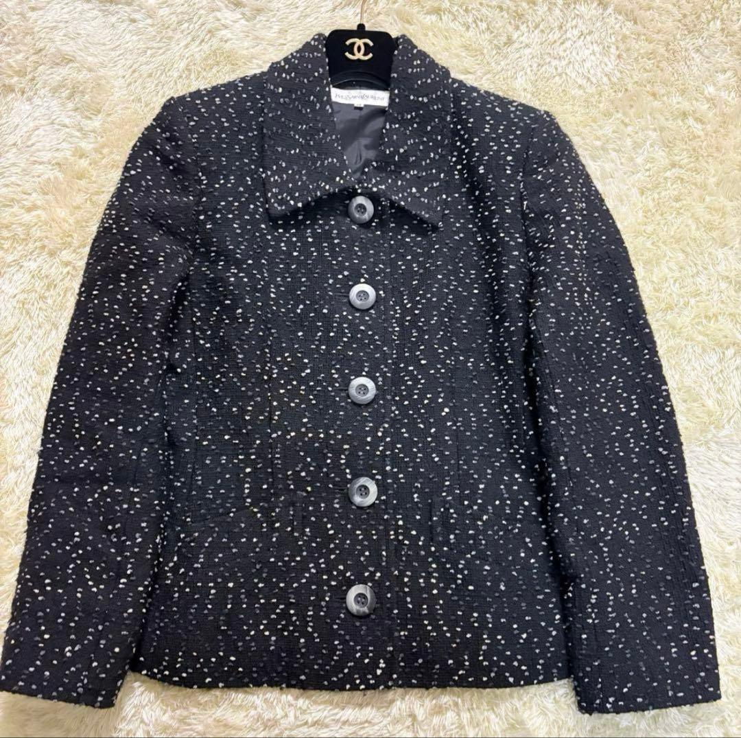 イヴサンローラン　ミックスツイード　テーラードジャケット ツイード