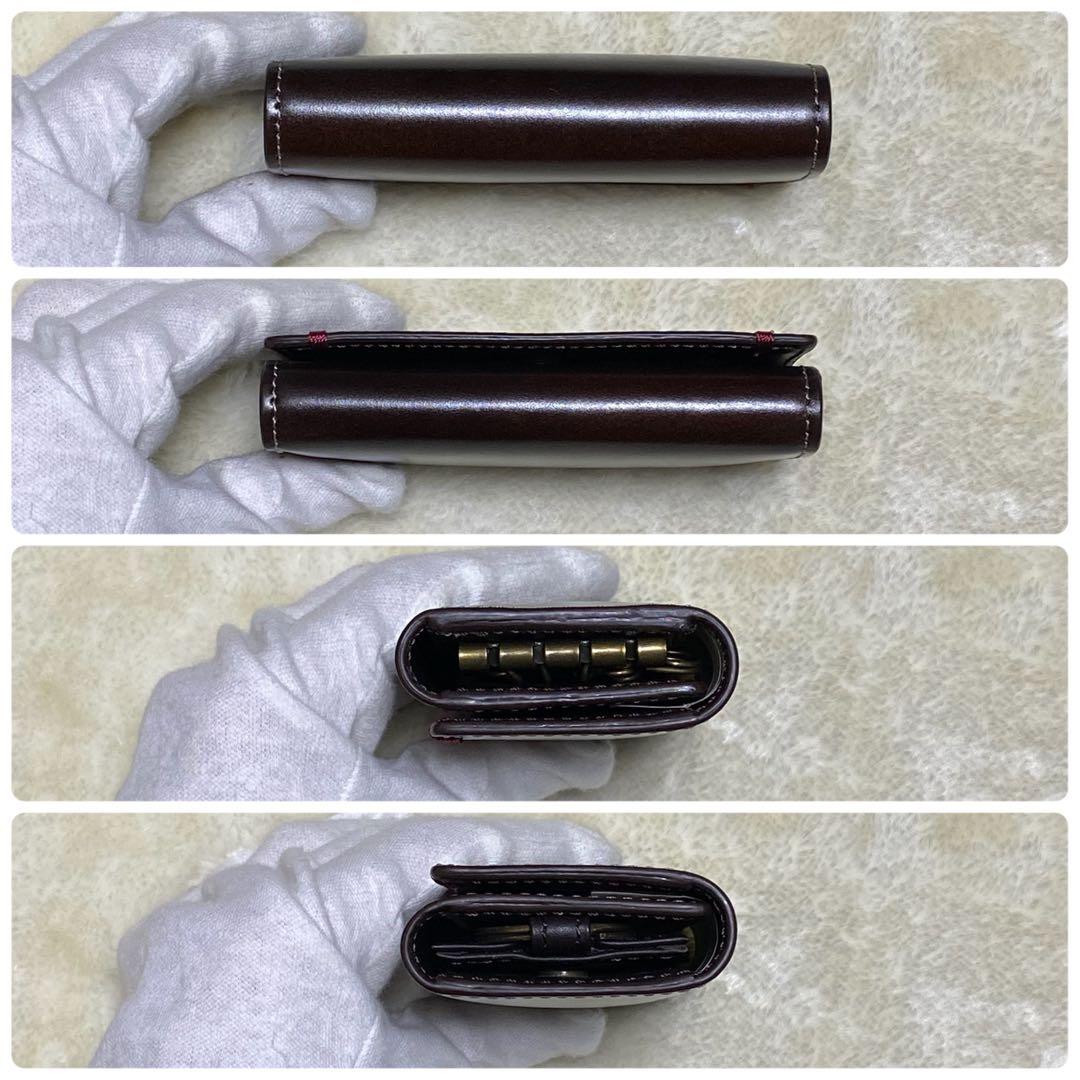 付属品完備❗️新品未使用✨ポールスミス　4連キーケース　コードバン　赤茶ボルドー色