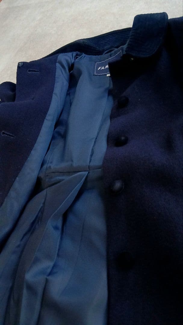 ファミリア(120)お受験フォーマルウールコート濃紺ネイビー