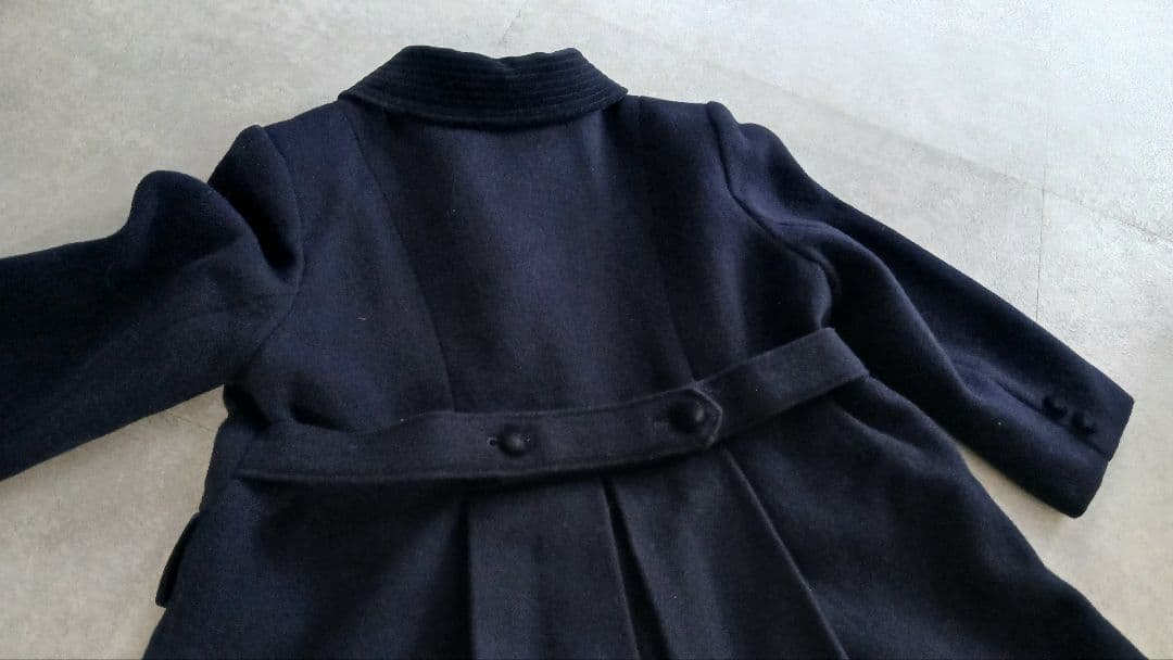 ファミリア(120)お受験フォーマルウールコート濃紺ネイビー