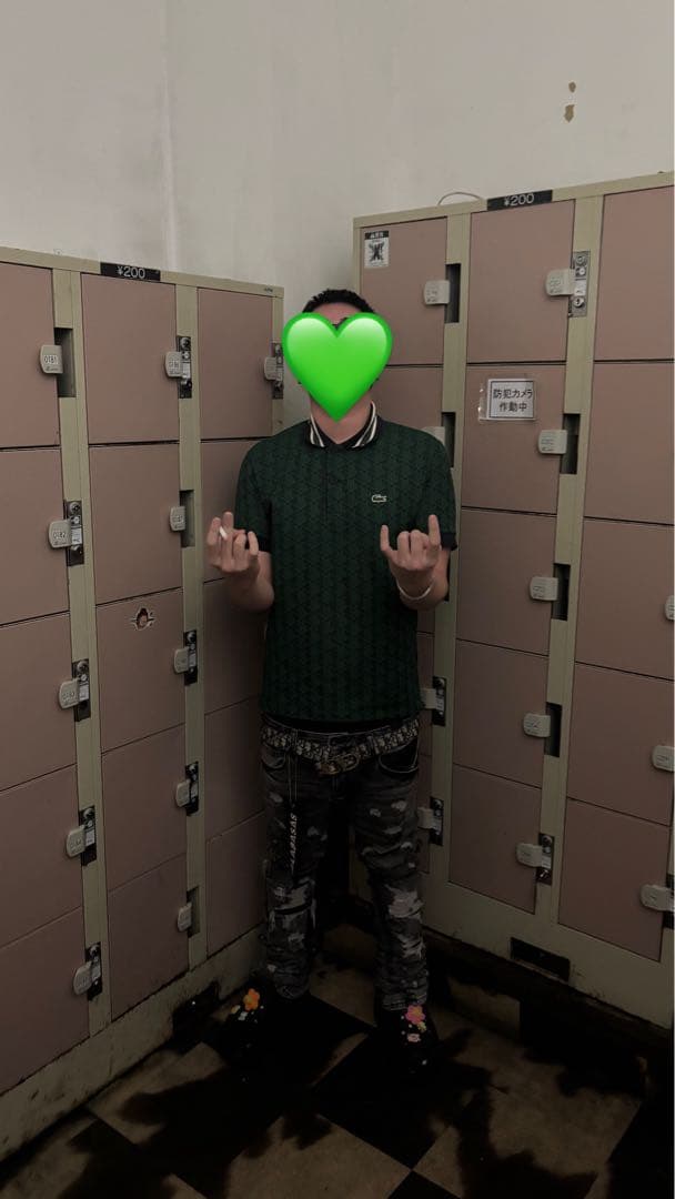 LACOSTE グリーン ポロシャツ Young zetton着用