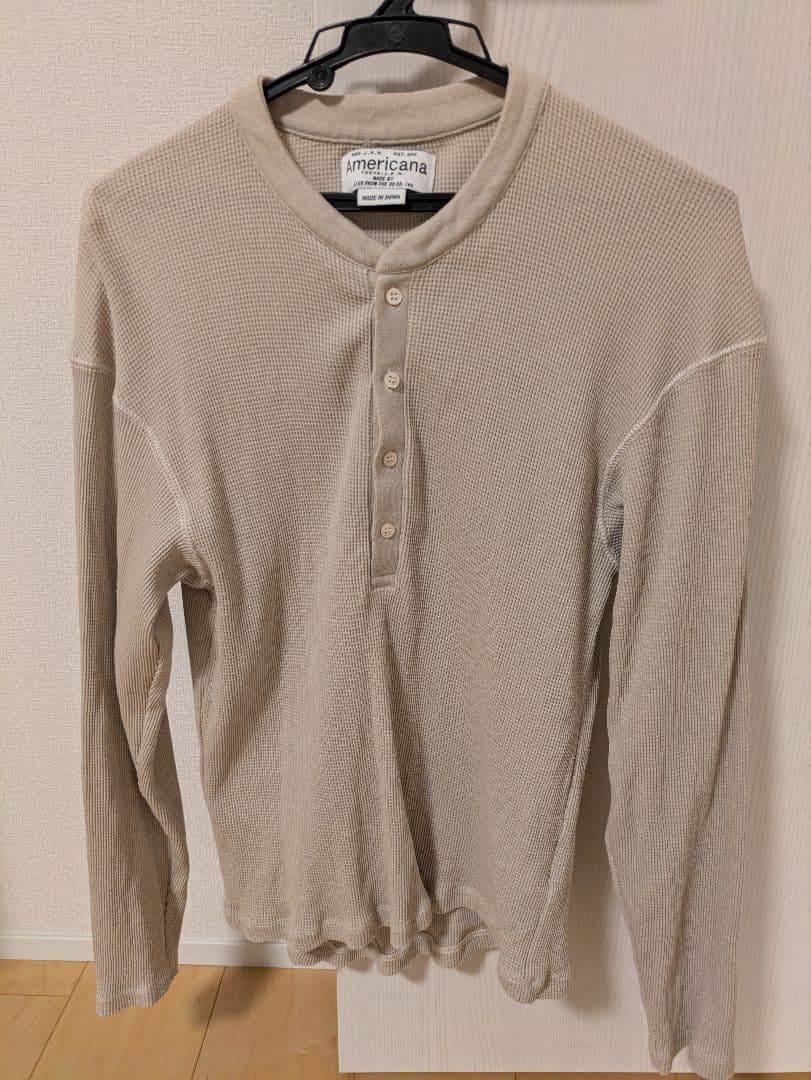 【AMERICANA】WAFFLELONGSLEEVE Tシャツ　ベージュ