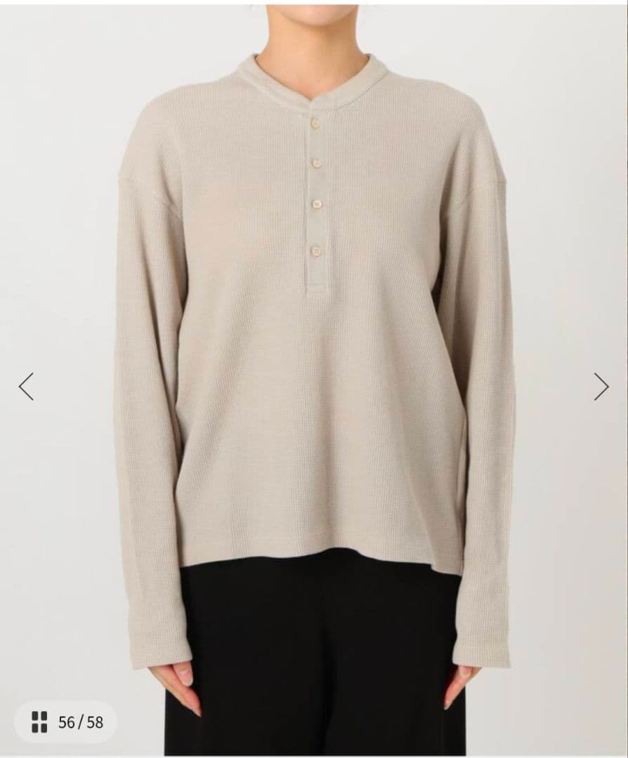 【AMERICANA】WAFFLELONGSLEEVE Tシャツ　ベージュ