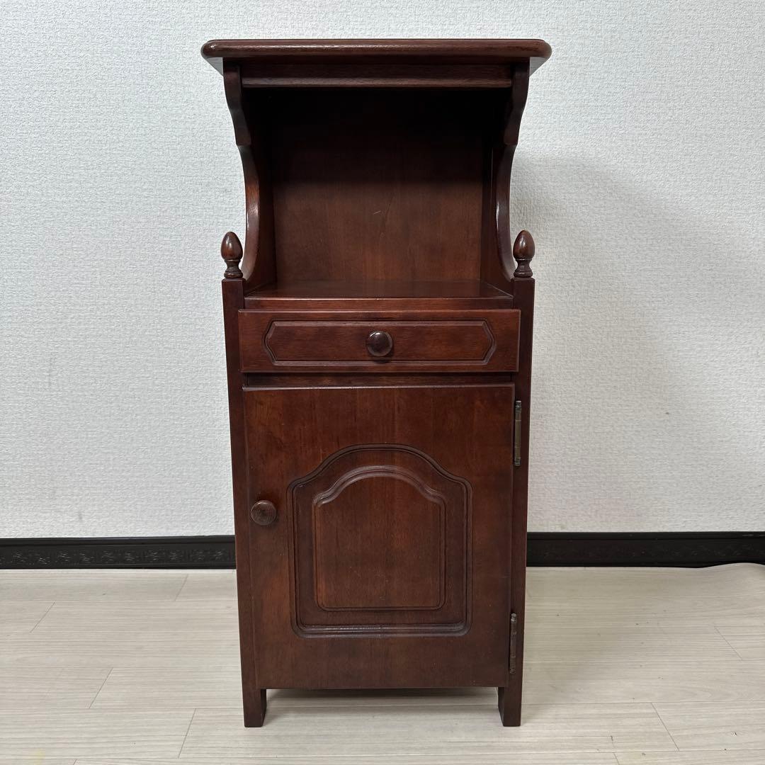 80's カリモク 電話台 TEL台 花台 キャビネット ビンテージ ※i4※