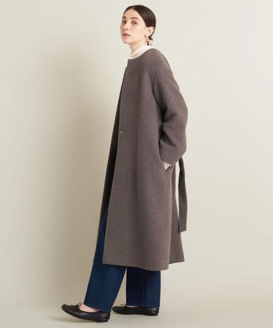 BEAUTY&YOUTH MANTECO ノーカラーベルト ロングコート 未使用