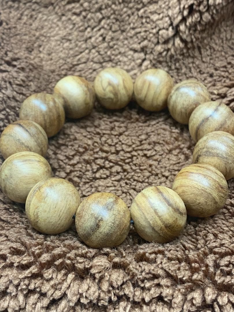 【天然木の風合い】木目が美しい 木珠ブレスレット