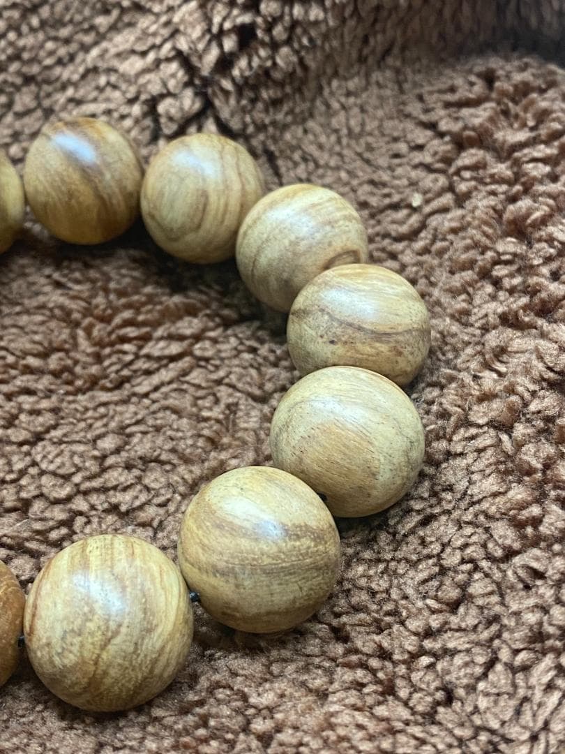 【天然木の風合い】木目が美しい 木珠ブレスレット