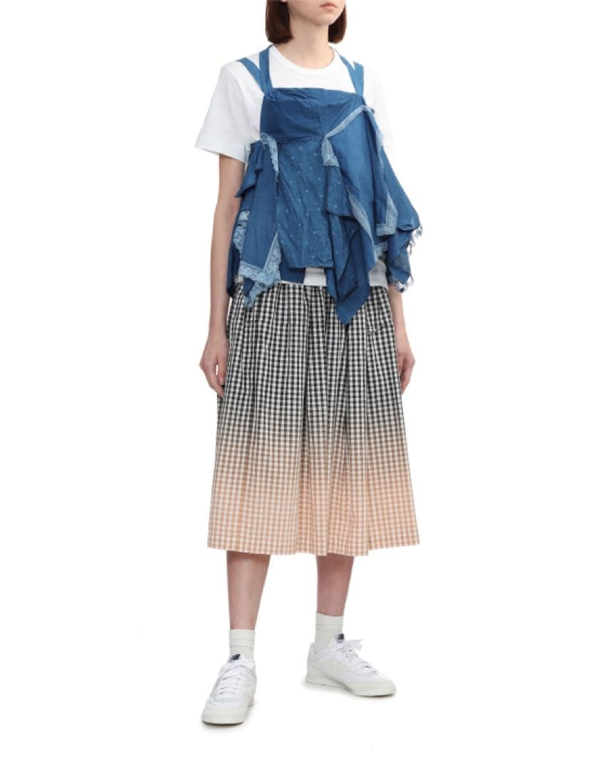 2024ss コムデギャルソン タオTAO 手染めインディゴ リボン装飾ベスト