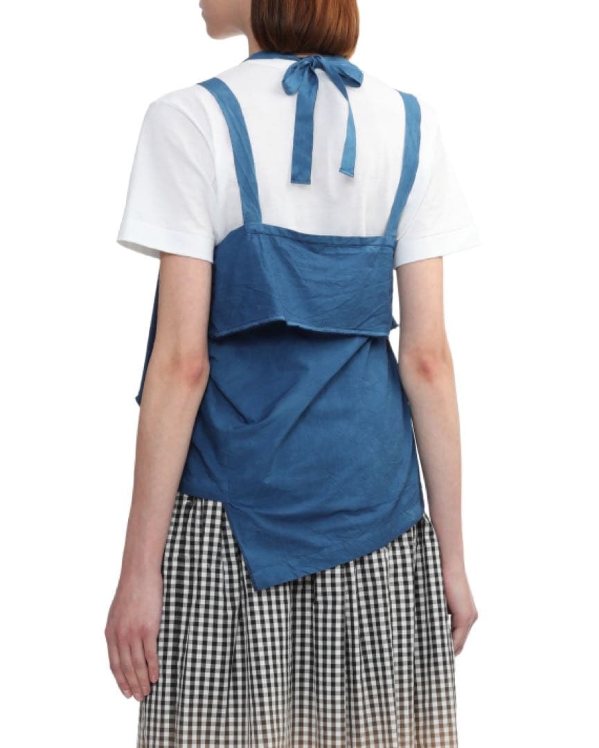 2024ss コムデギャルソン タオTAO 手染めインディゴ リボン装飾ベスト